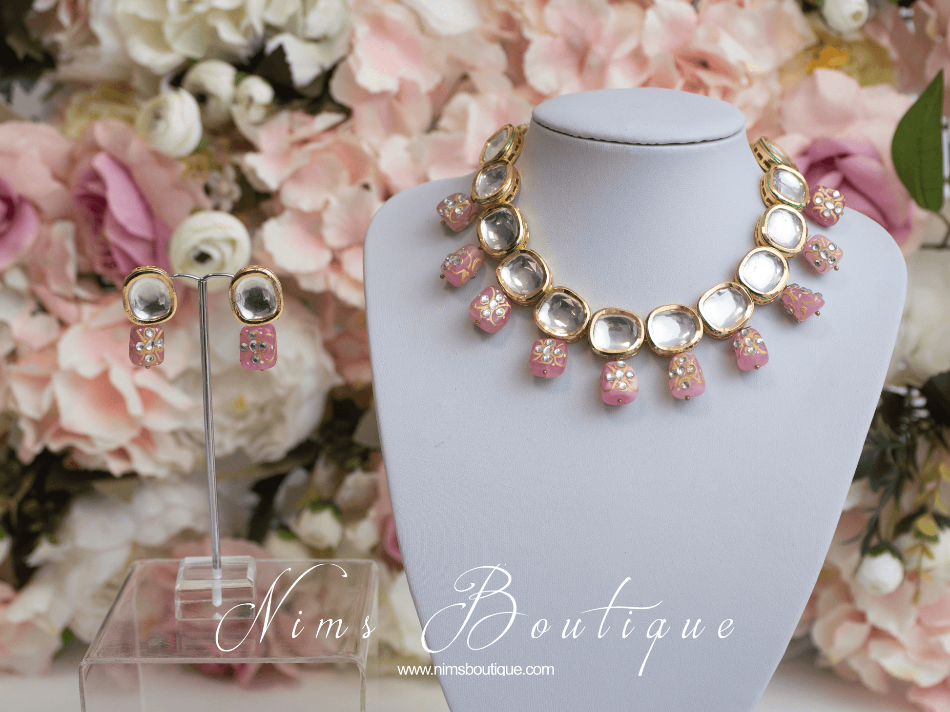 Nims Boutique Athiya Pink Kundan Set