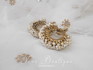 Meghna Royal Pearl Cluster Earrings