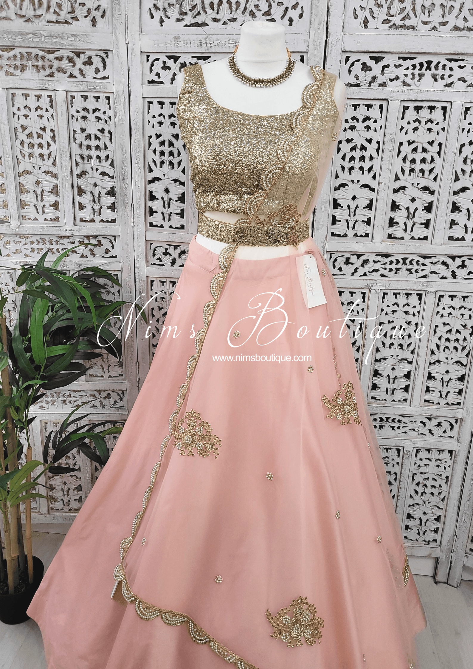 Nims Boutique Readymade Peach Silk skirt/lehnga sizes 4-20