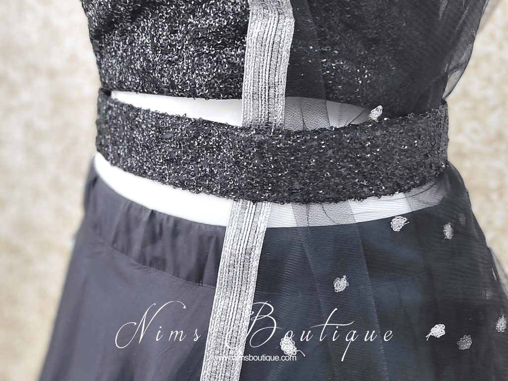 Nims Boutique Luxury Black Sequin Belt