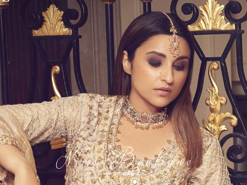 Nims Boutique Ananya Peach Gem Maharani Choker Set