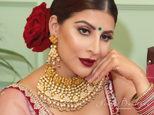 Luxury Kundan Ivory statement necklace & earrings