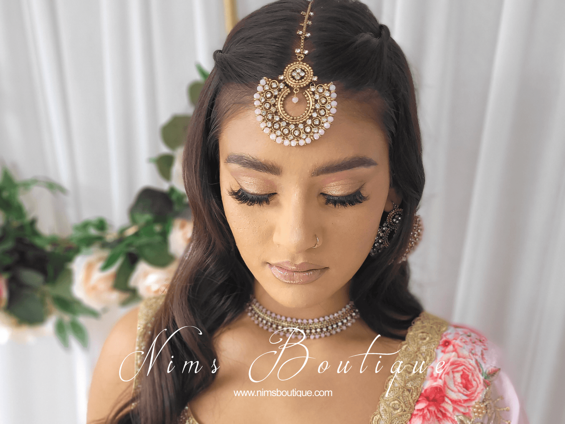 Nims Boutique Royal Blush Chand Tikka Set