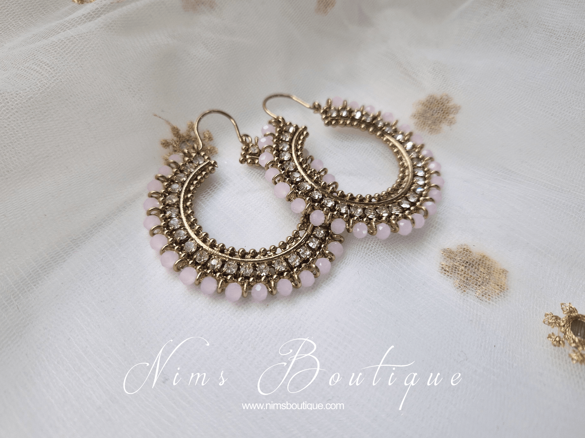 Nims Boutique Royal Blush Bali Hoop Earrings