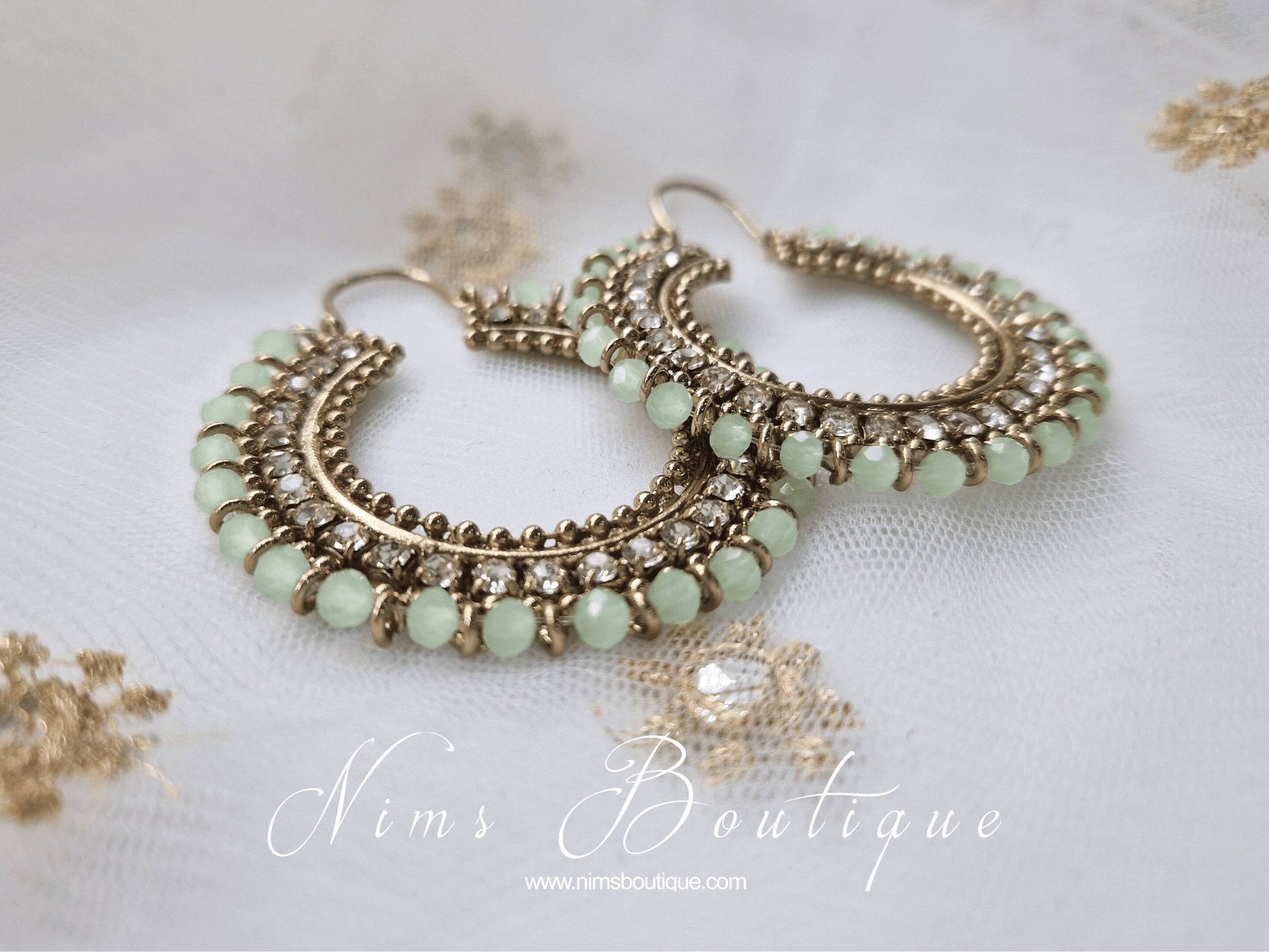Nims Boutique Royal Mint Bali Hoop Earrings
