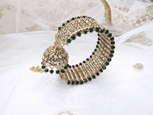 Nims Boutique Dark Green Royal Bracelet with chumka