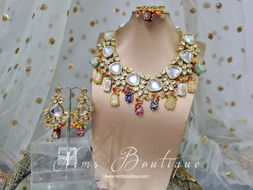 Nims Boutique Anya Kundan & Multicolour Set