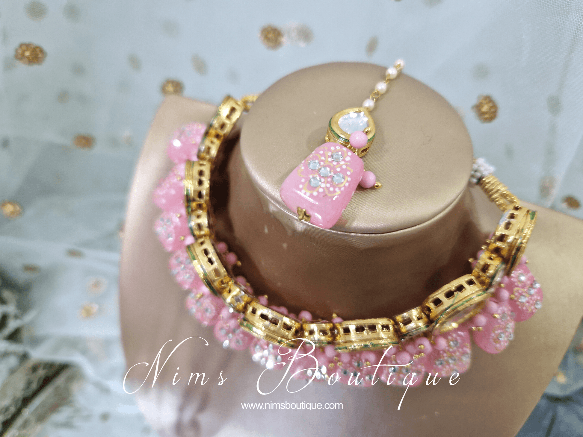 Nims Boutique Athiya Pink Kundan Choker Set