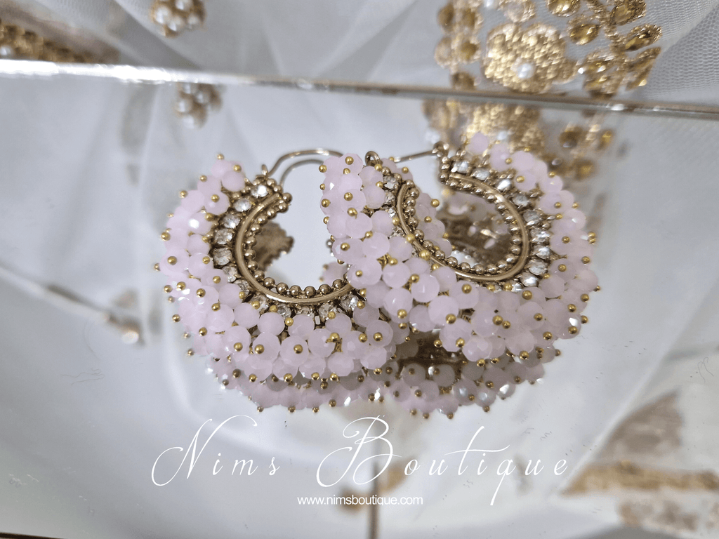 Nims Boutique Meghna Royal Blush Hoop Earrings