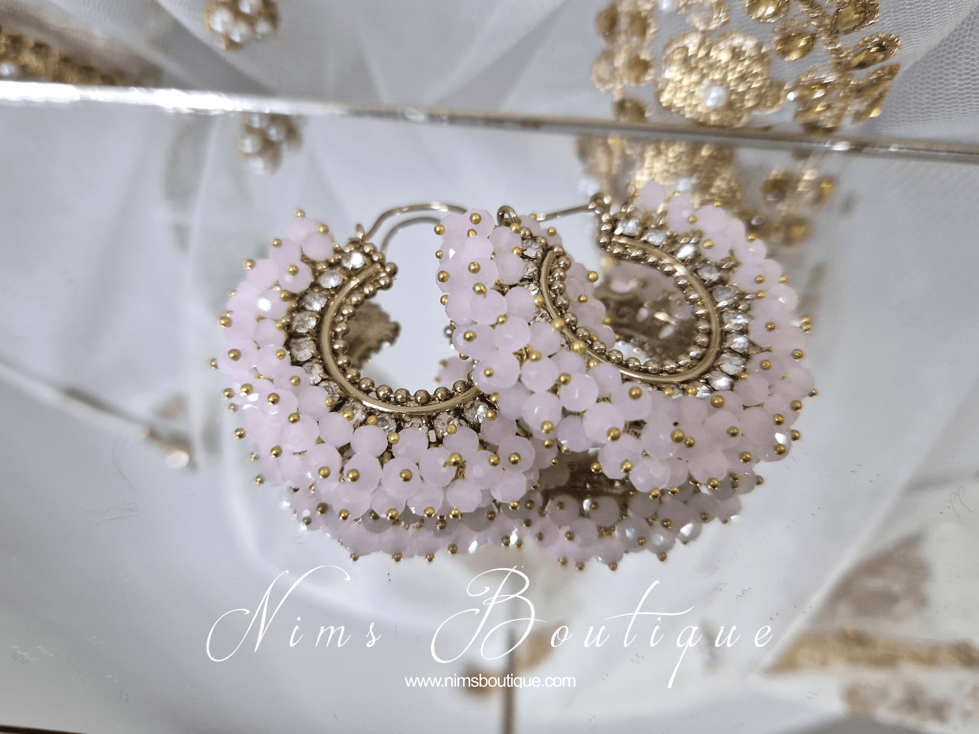 Nims Boutique Meghna Royal Blush Hoop Earrings