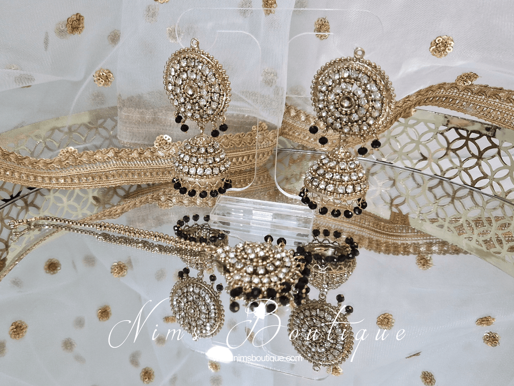 Nims Boutique Royal Black Chumke & Tikka Set