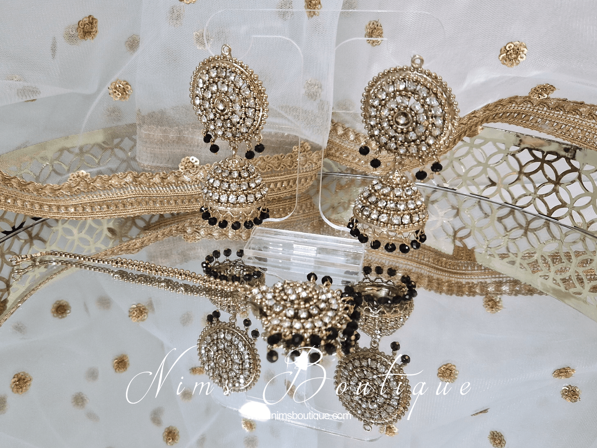 Nims Boutique Royal Black Chumke & Tikka Set