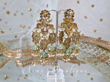 Ariana Luxury Mint Meenakari Earrings