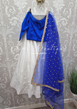 Royal Blue Pure Silk High Neck Blouse with sleeves (size 4-16)
