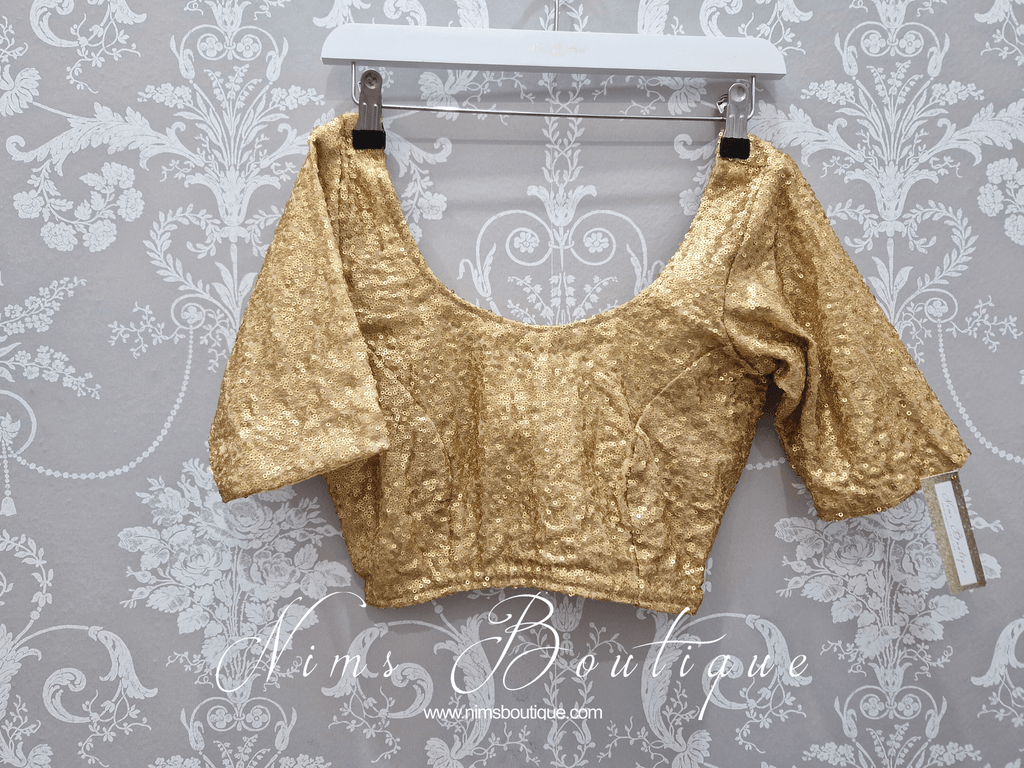 Nims Boutique Gold Sequin Half Sleeve Blouse size 6-20