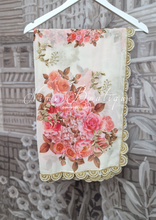 Dahlia Ivory Floral Dupatta/Chunni with Luxury Pearl Edging