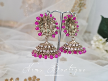 Nims Boutique Royal Chandni Antique Gold & Hot Pink Chumke