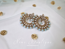 Vidya Antique Gold & Light Blue Earrings