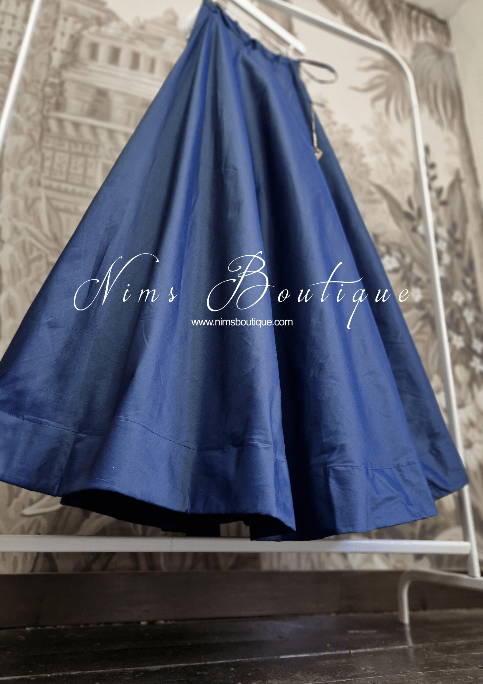 Nims Boutique Readymade Navy Silk skirt/lehnga sizes 4-22