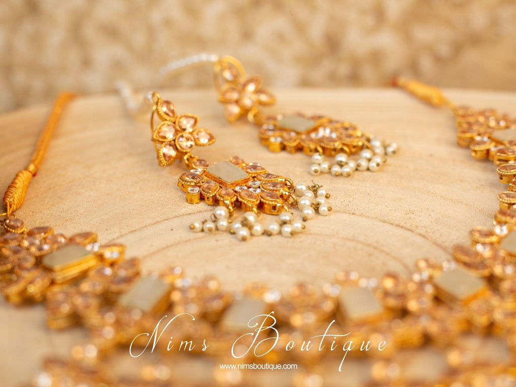 Nims Boutique Pari Maharani Pearl & Gold Set