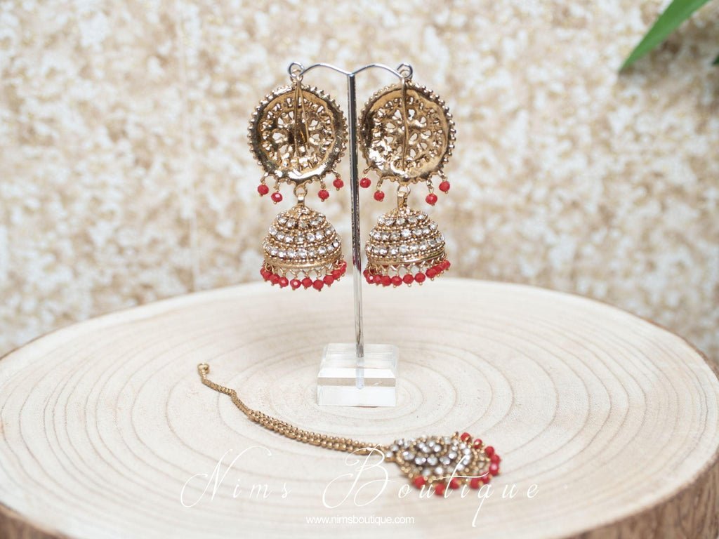 Nims Boutique Royal Red Chumke & tikka set
