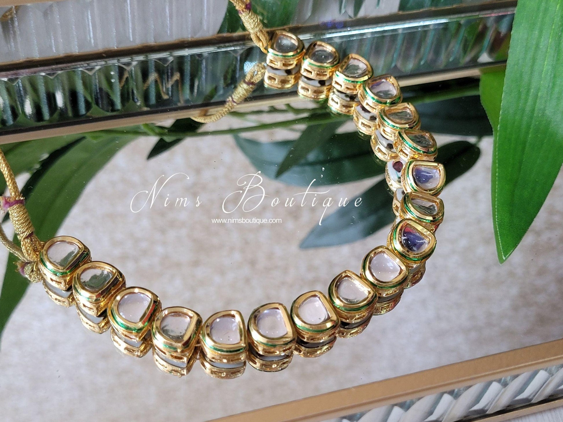 Nims Boutique The NB Classic Kundan Set with stud earrings