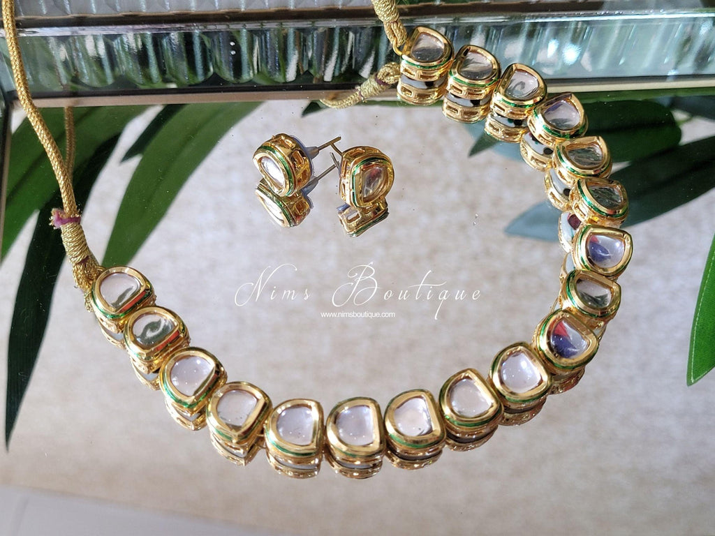 Nims Boutique The NB Classic Kundan Set with stud earrings