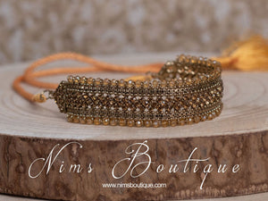 Celina Antique Gold & Gold Stone Choker Necklace