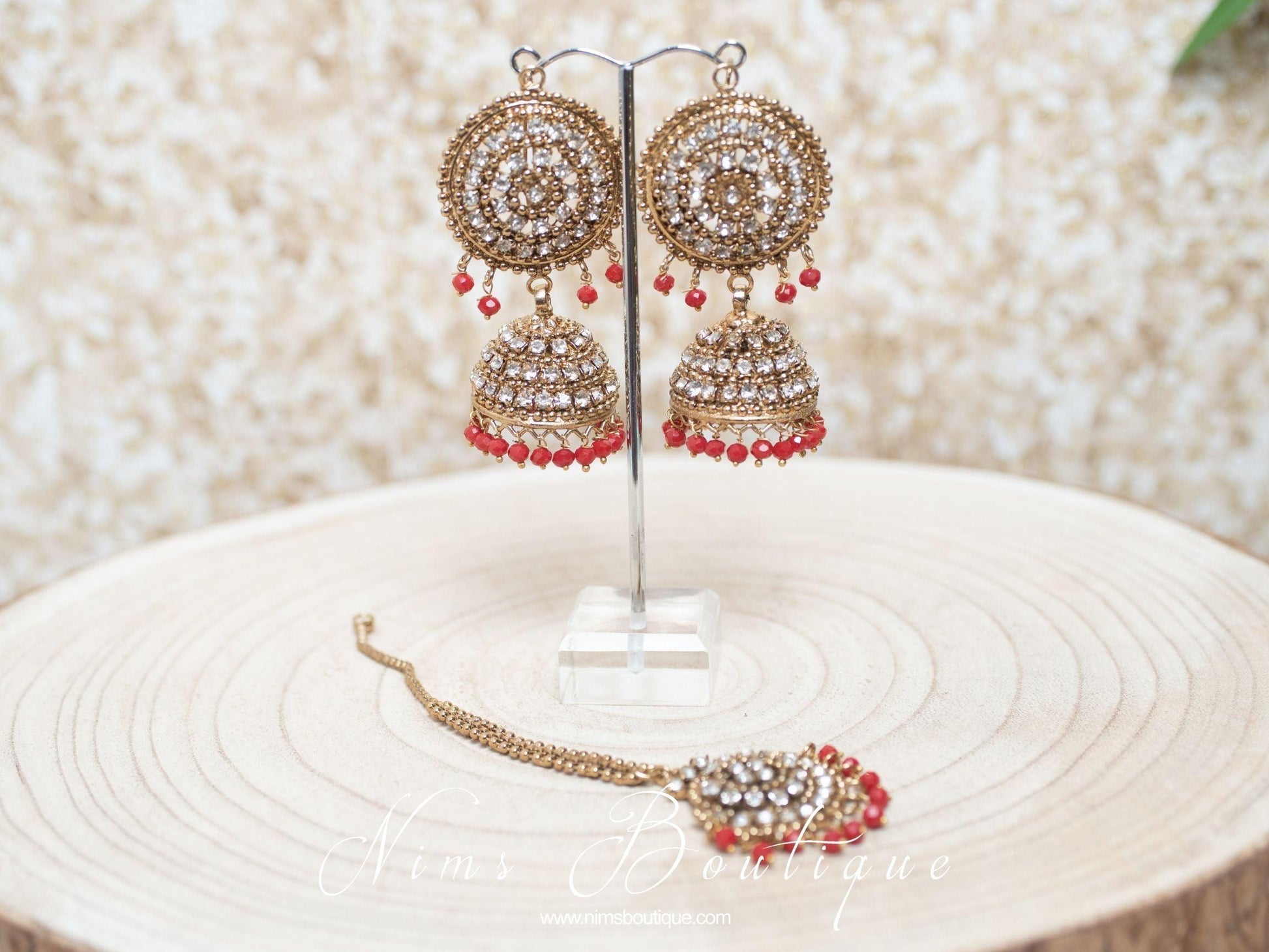 Nims Boutique Royal Red Chumke & tikka set