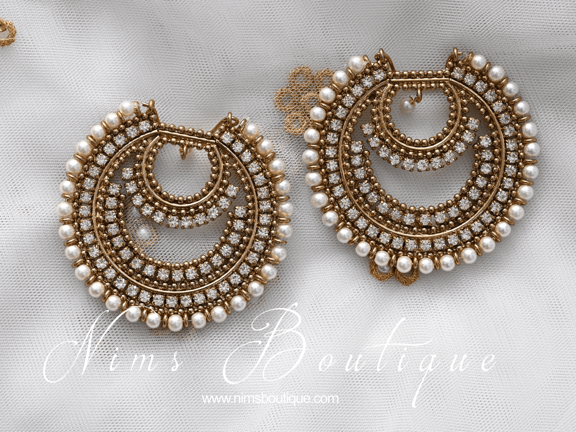 Nims Boutique Anisha Royal Pearl Earrings