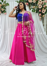Hot Pink Net Pearl Embellished Dupatta/Chunni with Luxury Pearl Edging (NPE6)
