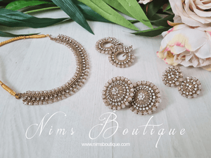 Royal Clear Blush Necklace with Clear Stone