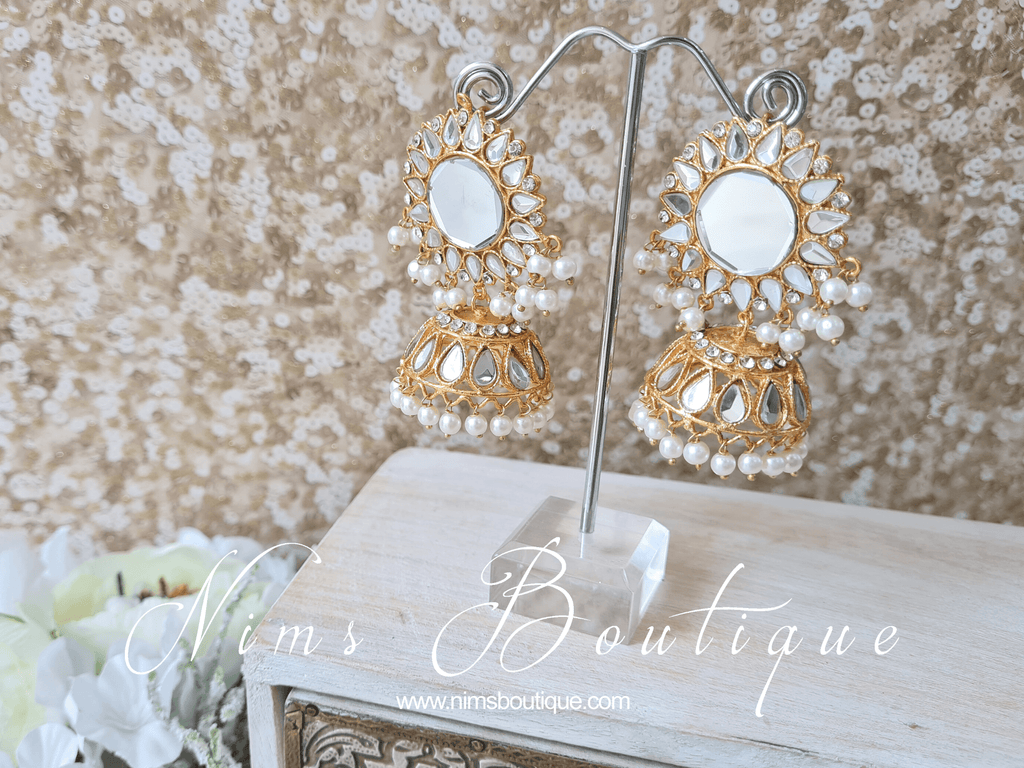 Nims Boutique Shruti Maharani Light Gold Mirror Chumke medium
