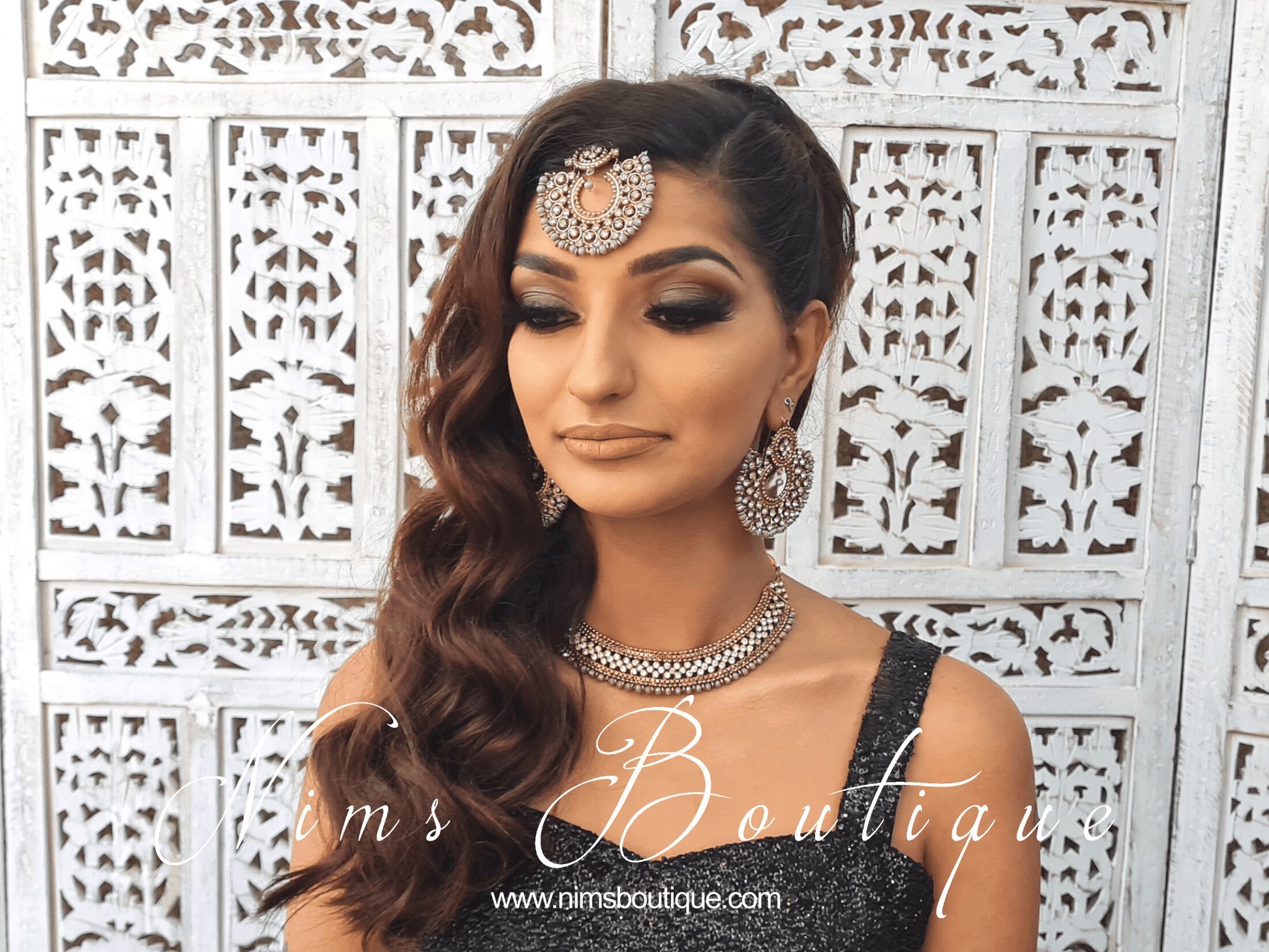 Nims Boutique Statement Royal Grey Necklace