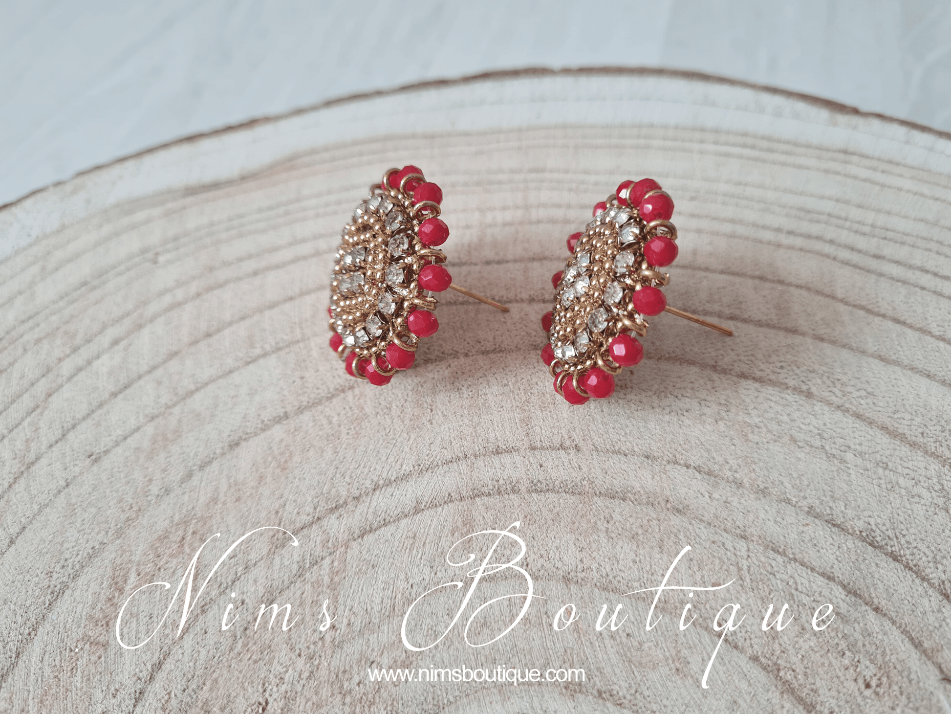 Nims Boutique Royal Red Stud earrings