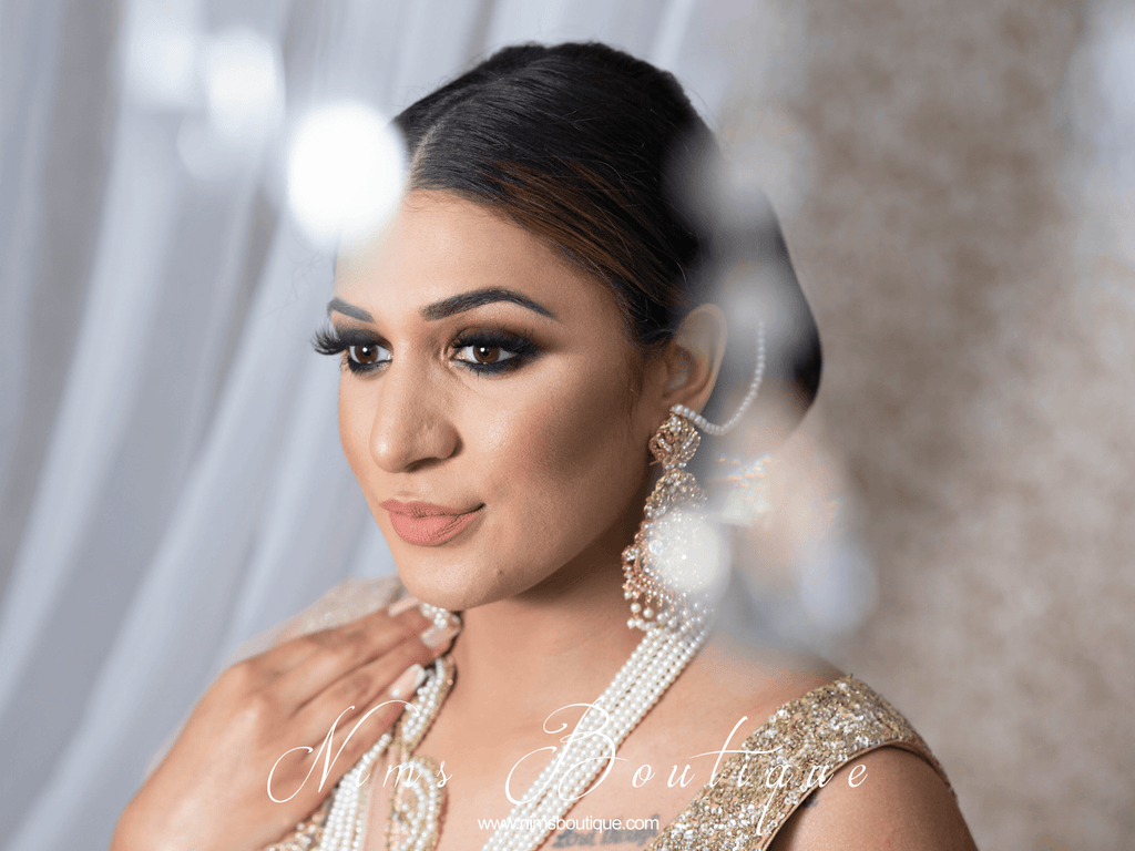 Nims Boutique Neena Pearl & Gold Long Necklace Set