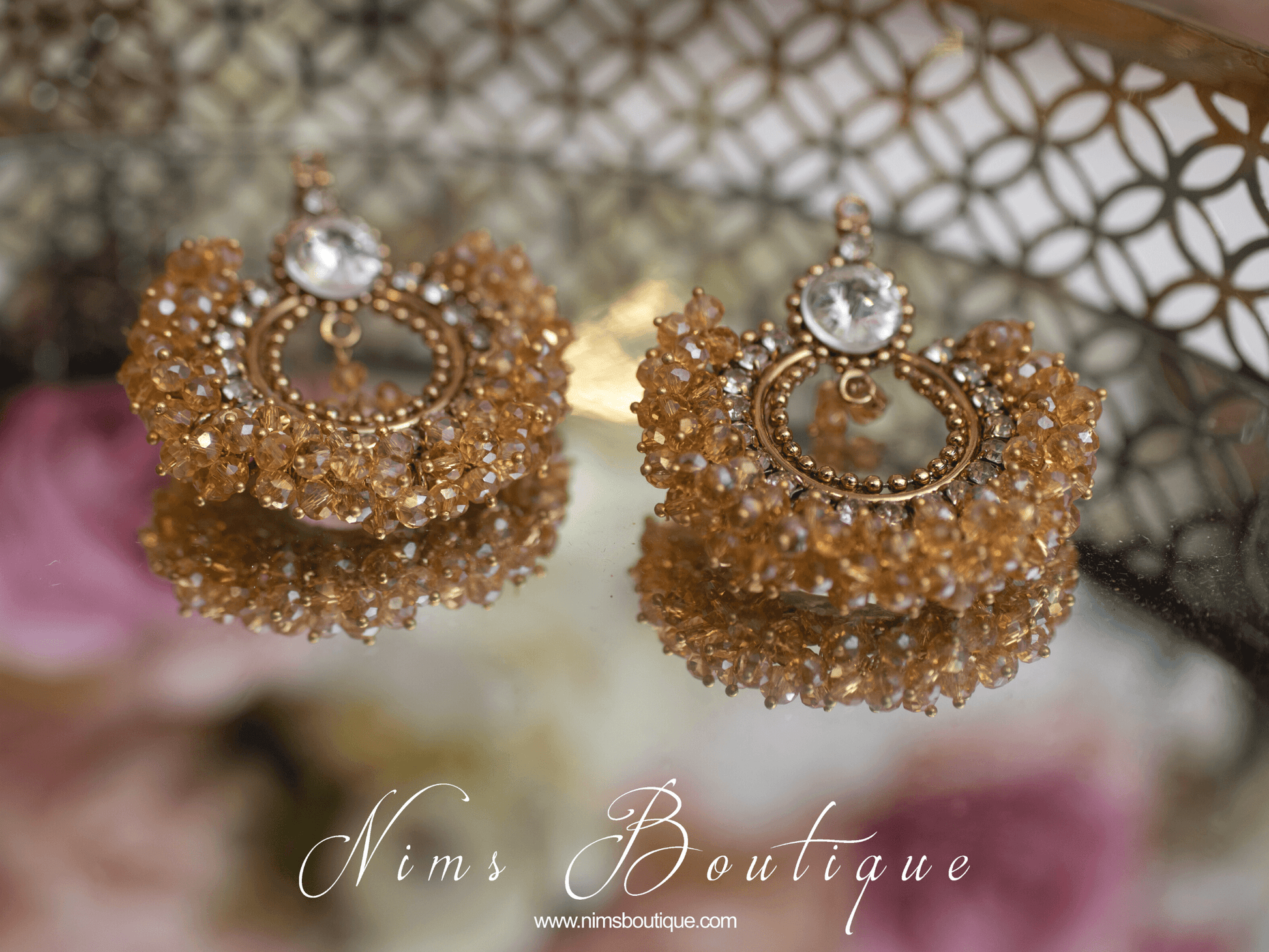 Nims Boutique Meghna Royal Gold Cluster Set