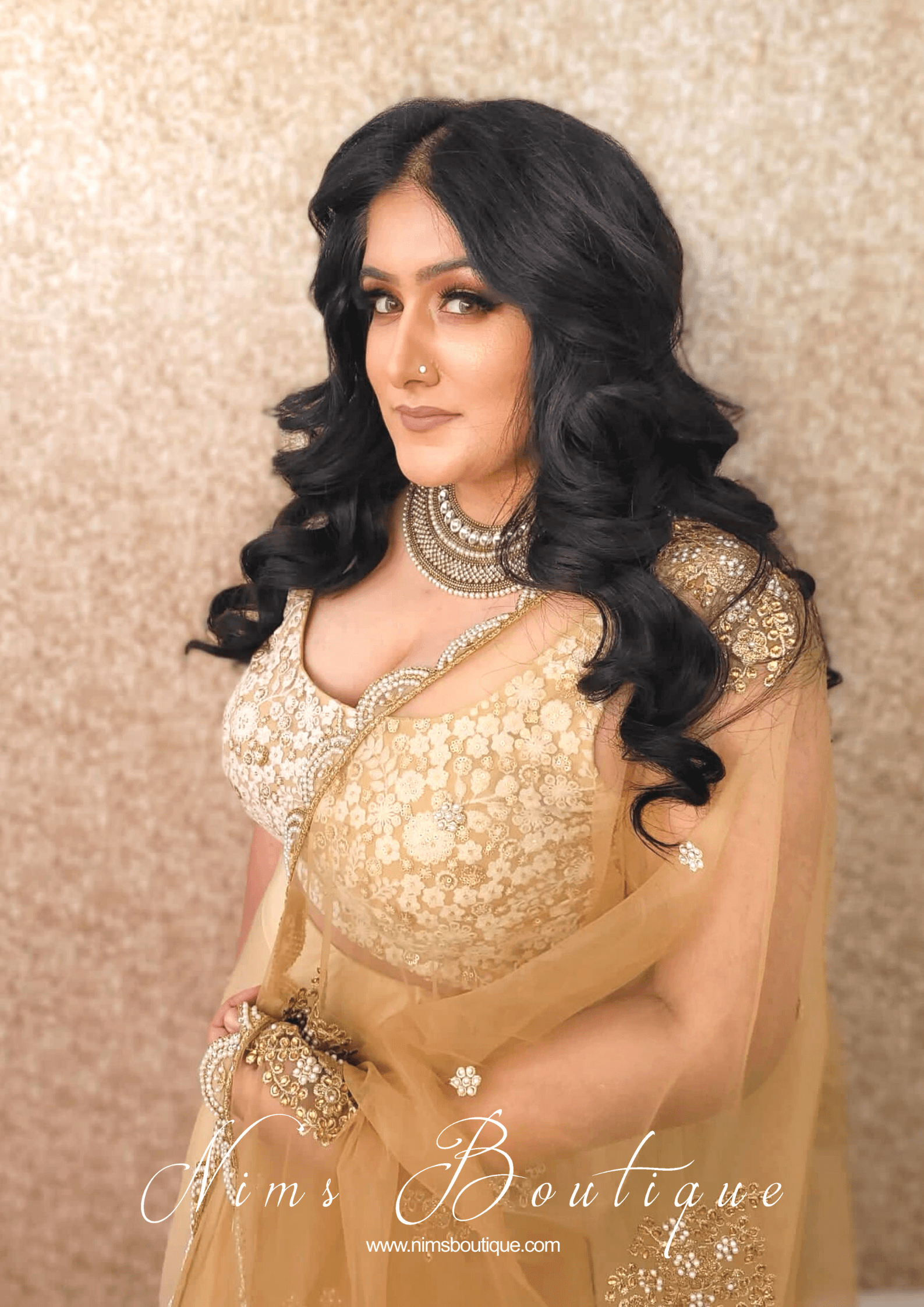 Nims Boutique Royal Jhanvi Antique Gold & Pearl necklace