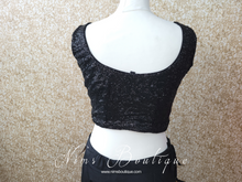 Luxury Black Sequin Sleeveless Blouse (4-24)