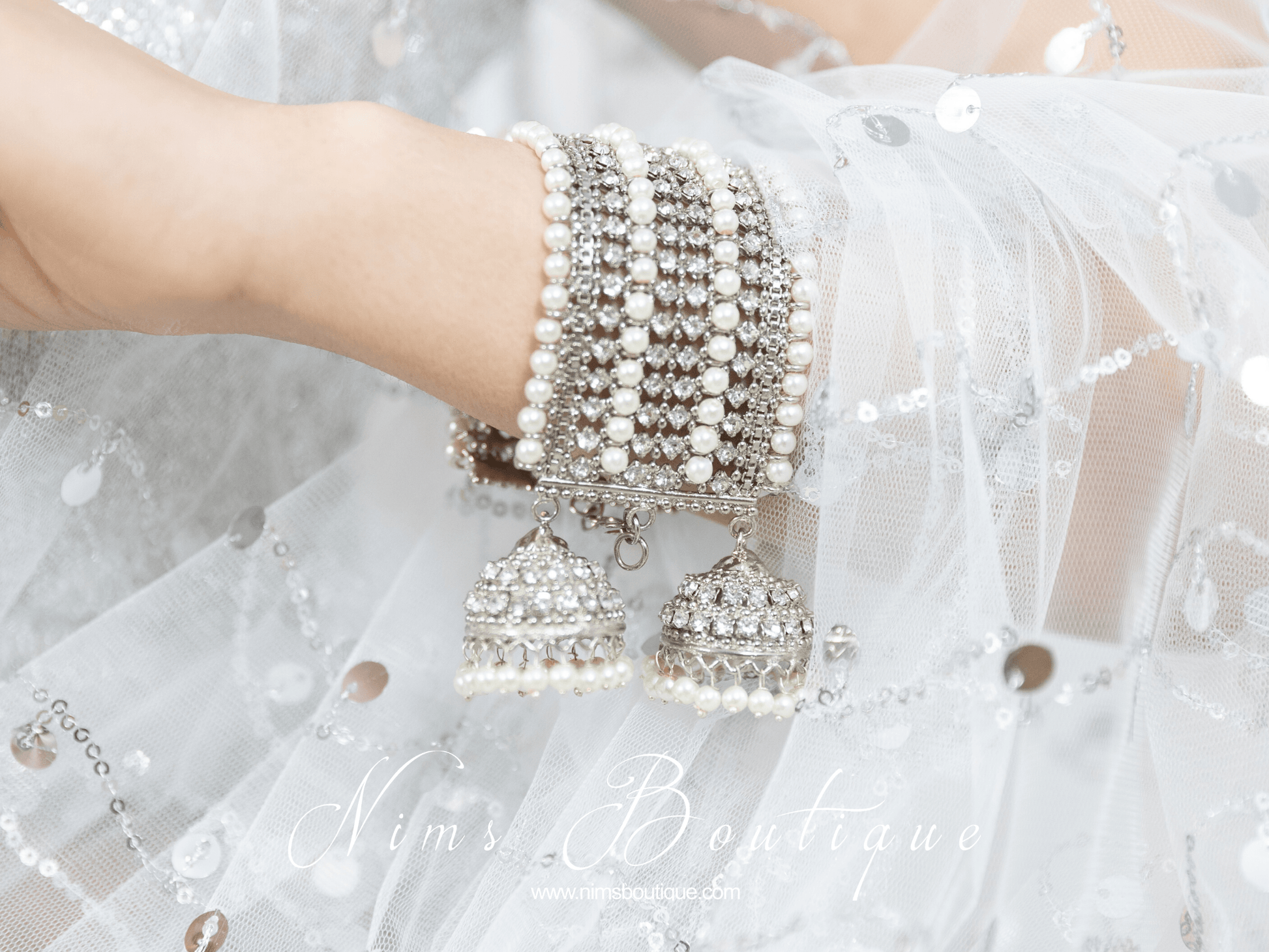 Nims Boutique Royal Silver Bracelet with hanging chumke