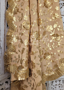 Pure Silk Black & Gold Anarkali Pajami Suit (18-24)