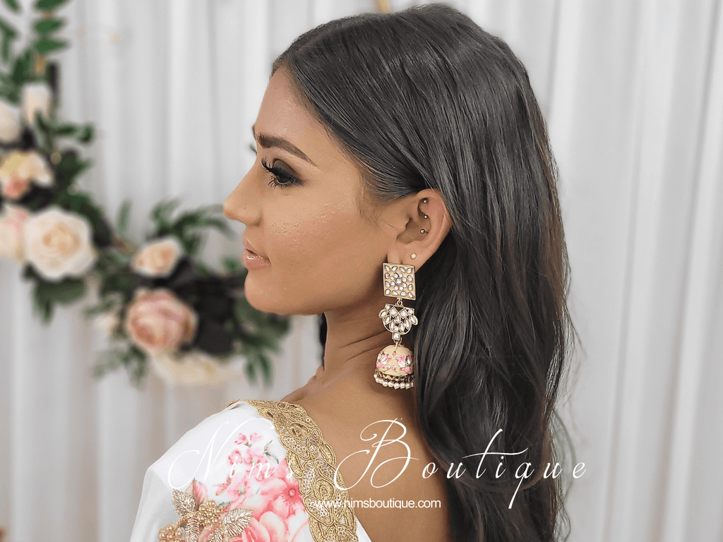 Nims Boutique Payal Peach Blossom Chumke Earrings
