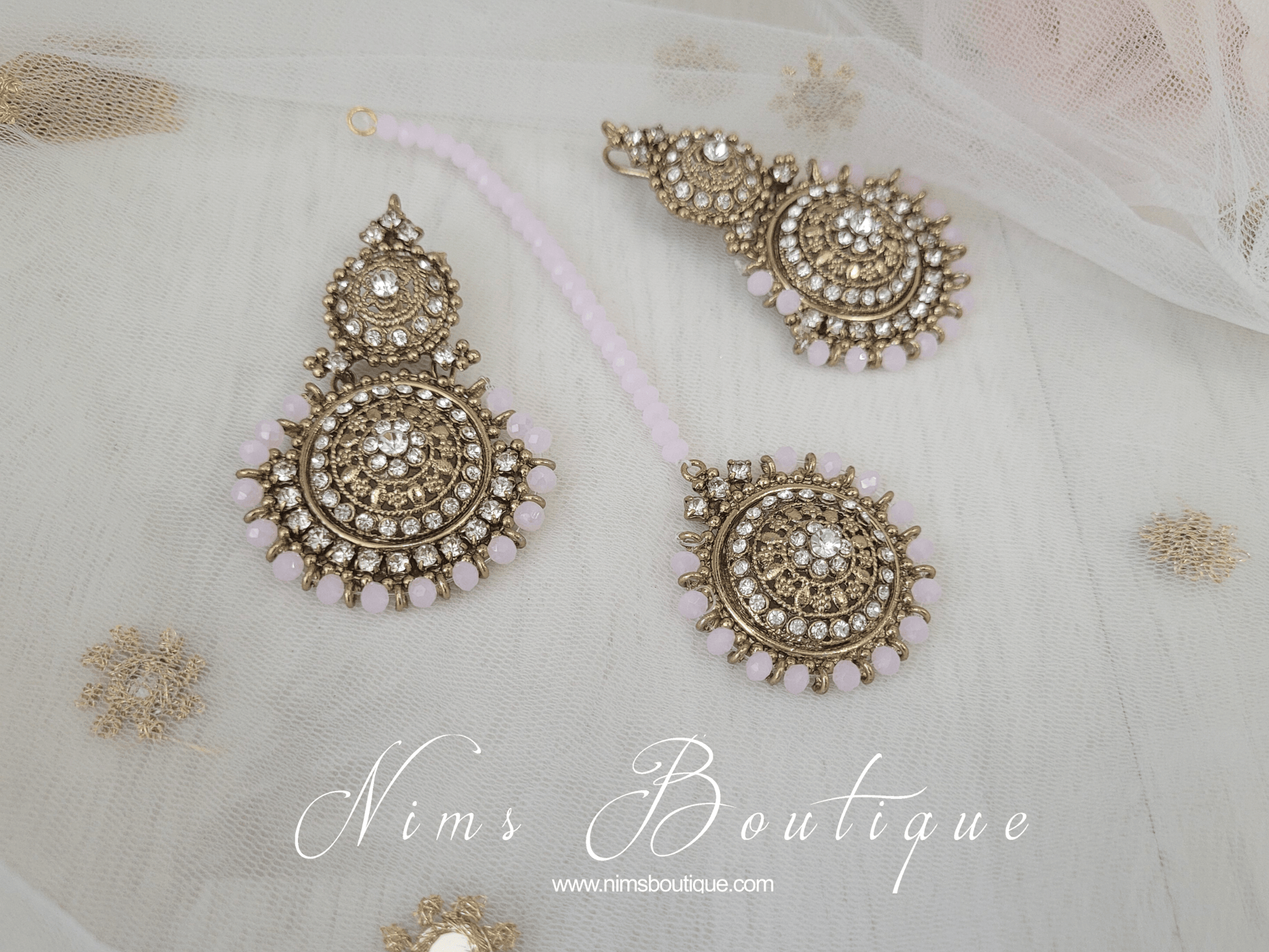 Nims Boutique Royal Blush Tikka Set