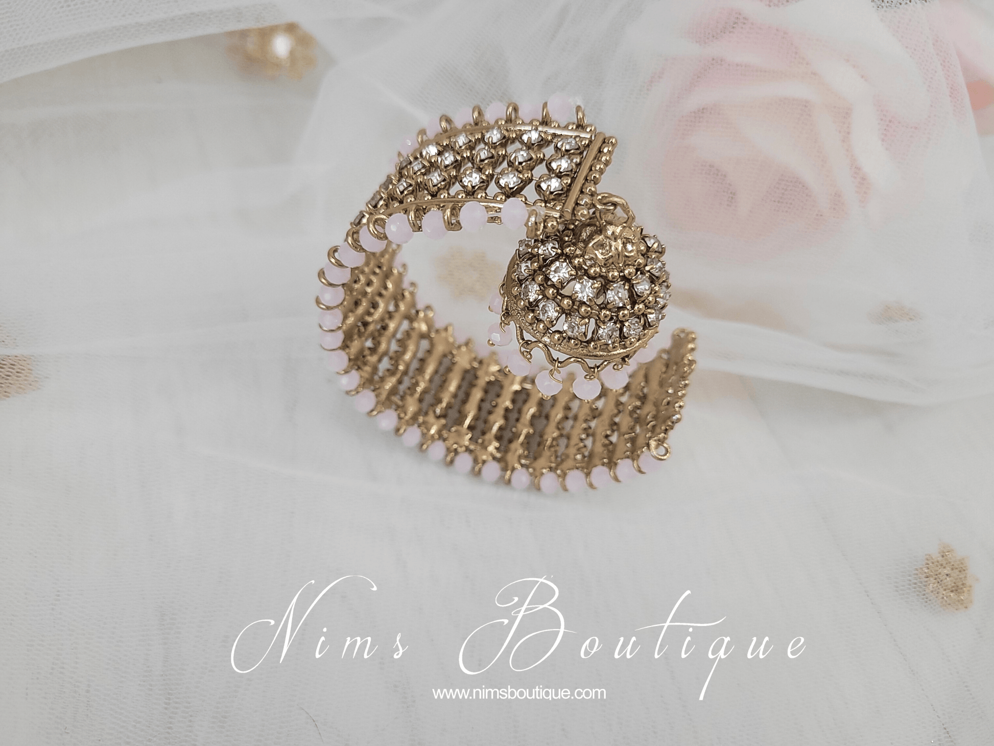 Nims Boutique Royal Blush Bracelet with hanging chumka