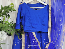 NB Royal Blue Silk Blouse with sleeves (size 4-22)