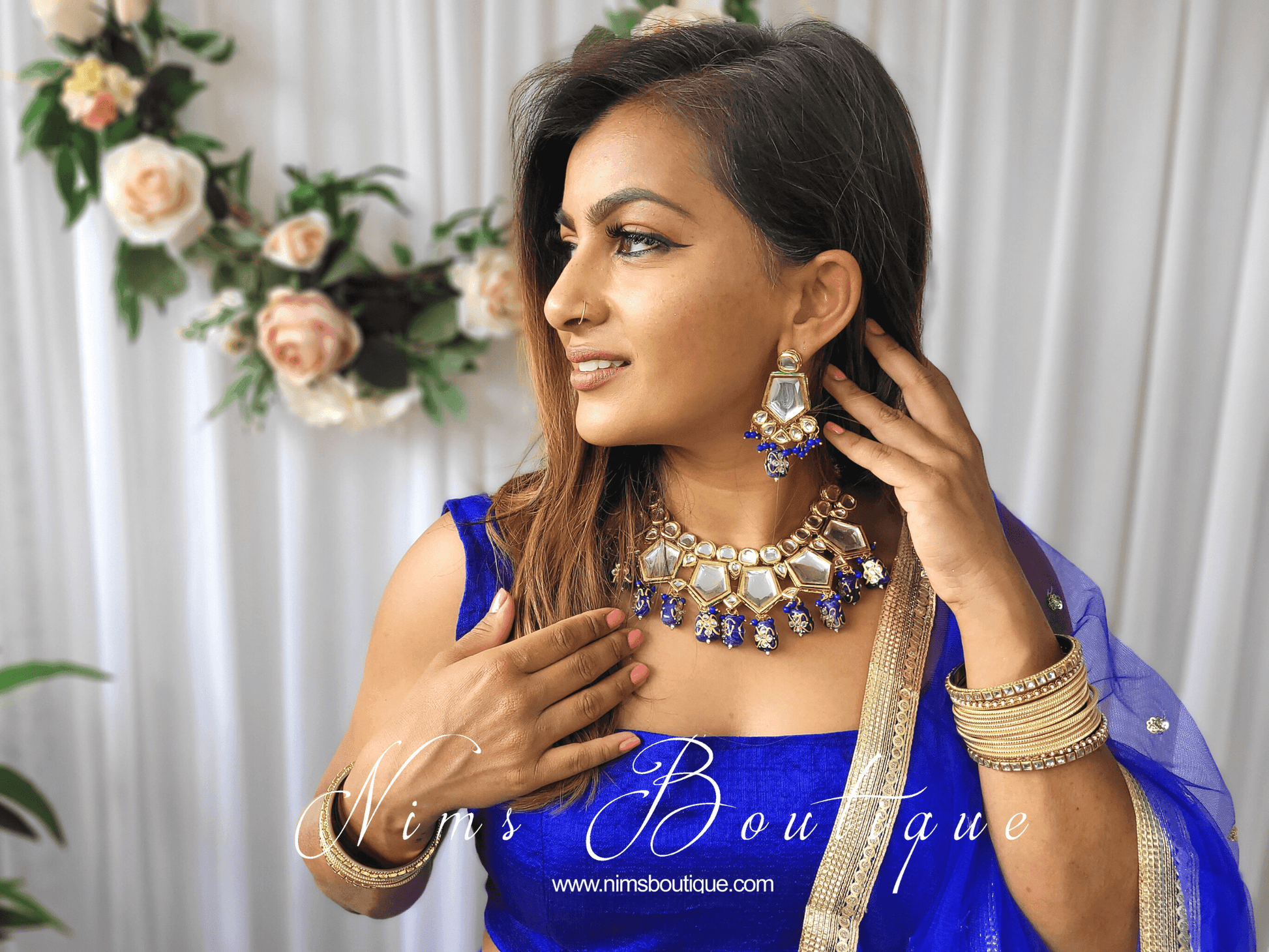 Nims Boutique The NB Royal Blue Blouse 12-14