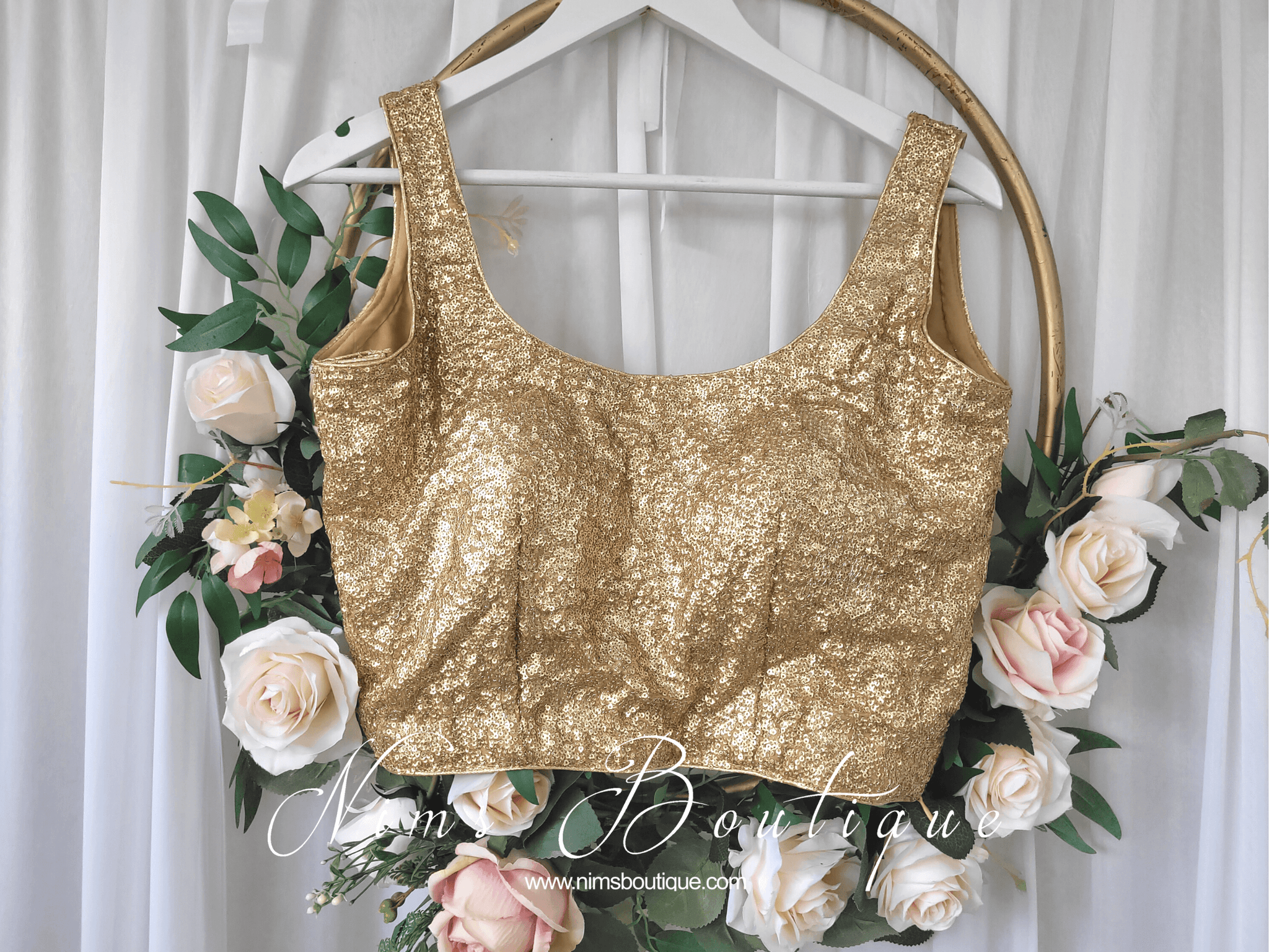 Rose gold sequin blouse hotsell