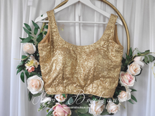 Nims Boutique Luxury Rose Gold Sequin Sleeveless Blouse 4-24