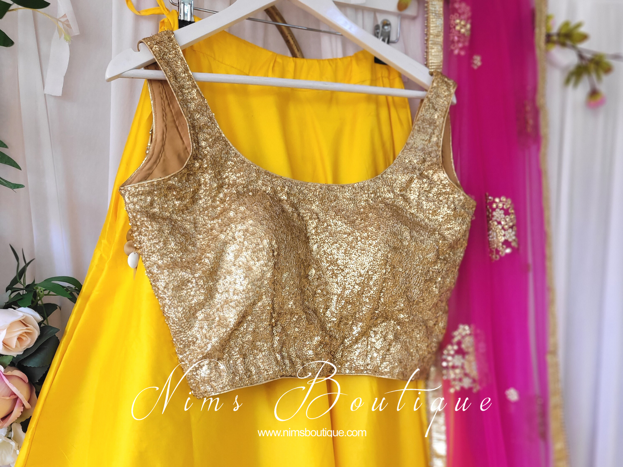 Rose gold top sequin blouse