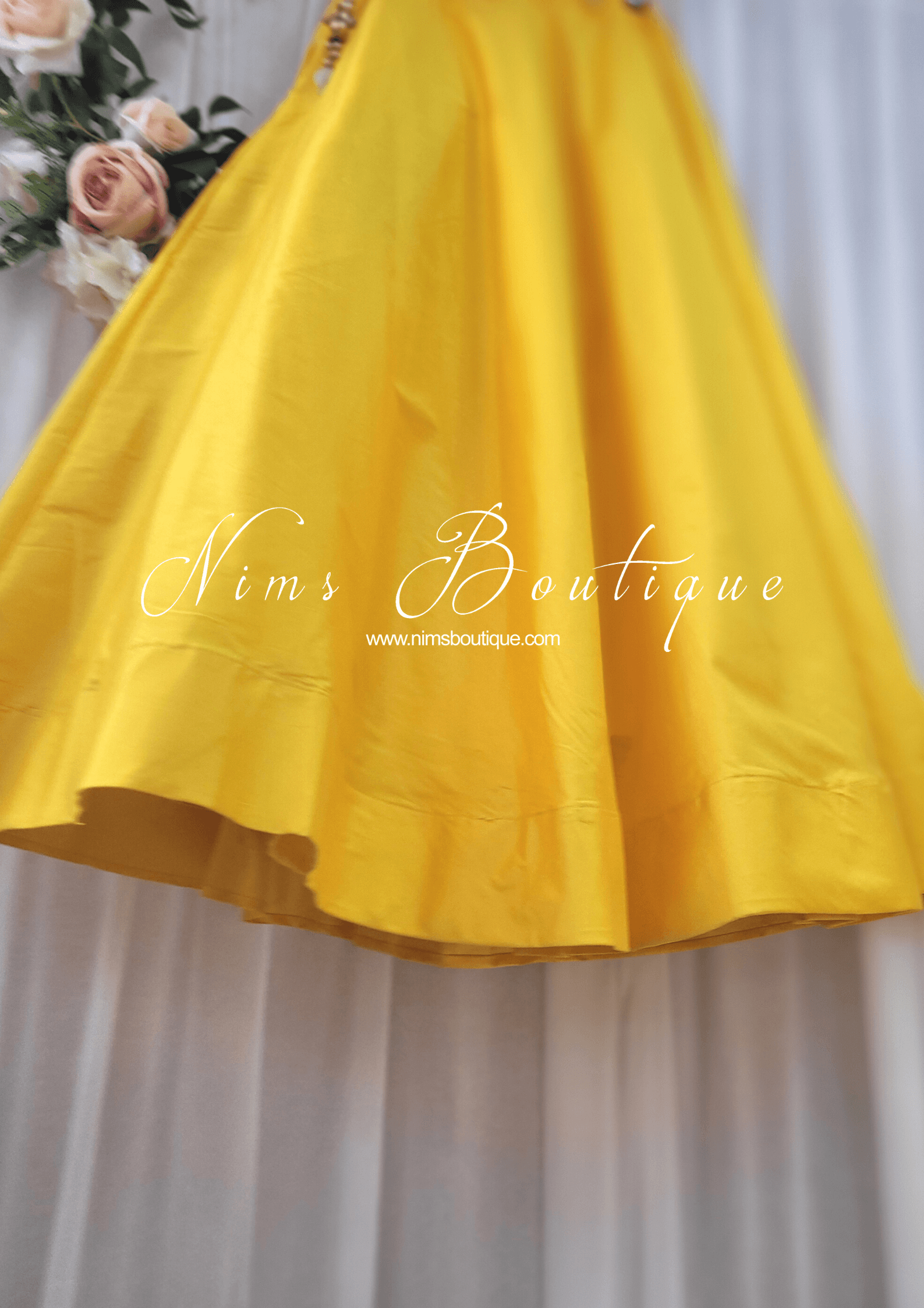 Nims Boutique Readymade Yellow Silk skirt/lehnga sizes 4-20